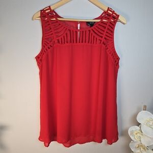 Perch by Blu Pepper Women's Red Sleeveless Top Size 1XL